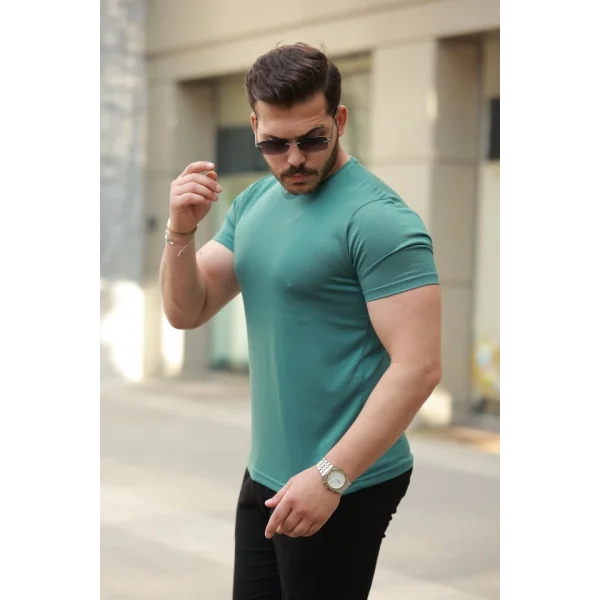 Erkek Bisiklet Yaka Basic Kısa Kollu Tişört