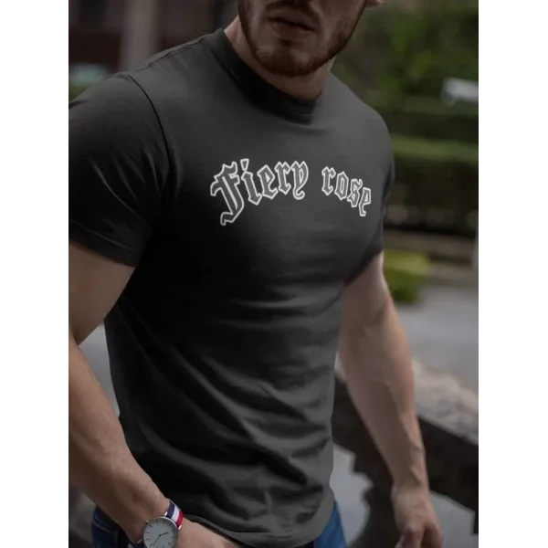 Erkek Bisiklet Yaka Baskılı Oversize T-Shirt - Siyah