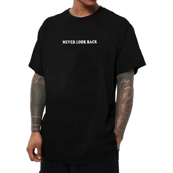 Erkek Bisiklet Yaka Kısa Kol Baskılı T-shirt - Siyah