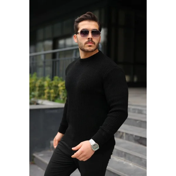 Erkek Bisiklet Yaka Örme Kazak