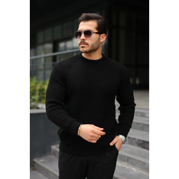 Erkek Bisiklet Yaka Örme Kazak