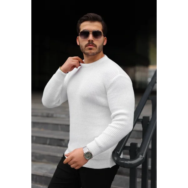 Erkek Bisiklet Yaka Örme Kazak