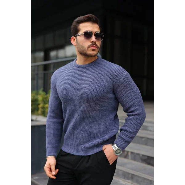 Erkek Bisiklet Yaka Örme Kazak