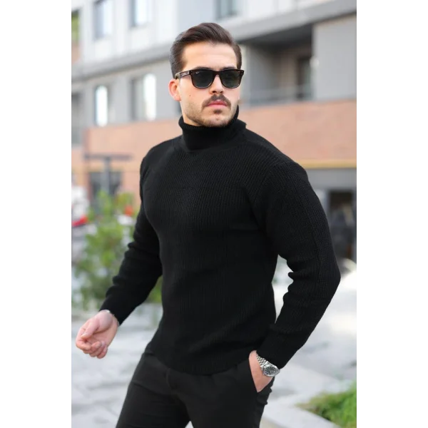 Erkek Boğazlı Örme Kazak