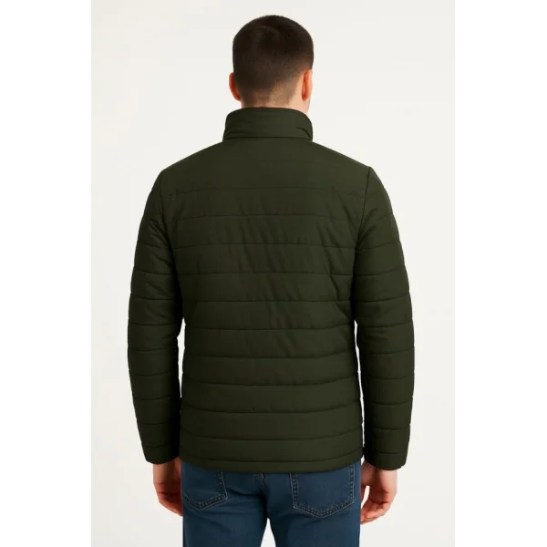 Erkek Bomber Mont Ceket – Su İtici Kumaş, Kapitone Astarlı, Fermuarlı, Kışlık - Haki