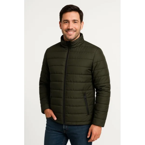 Erkek Bomber Mont Ceket – Su İtici Kumaş, Kapitone Astarlı, Fermuarlı, Kışlık - Haki