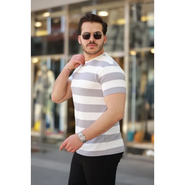 Erkek çift Renk Pamuklu örme Kumaş Kısa Kollu T-shirt