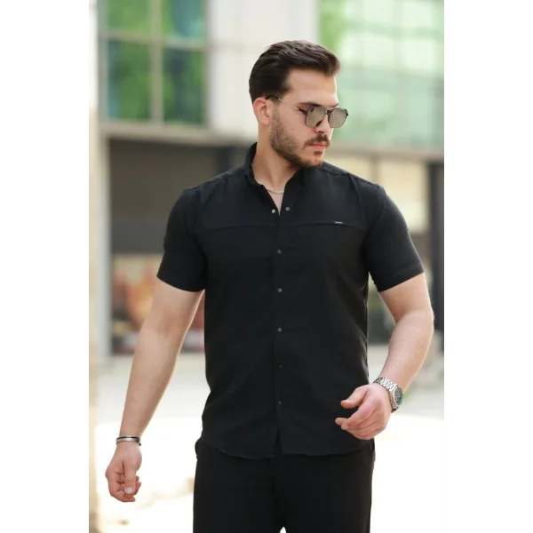 Erkek çıtçıt Düğmeli Kısa Kollu Gömlek