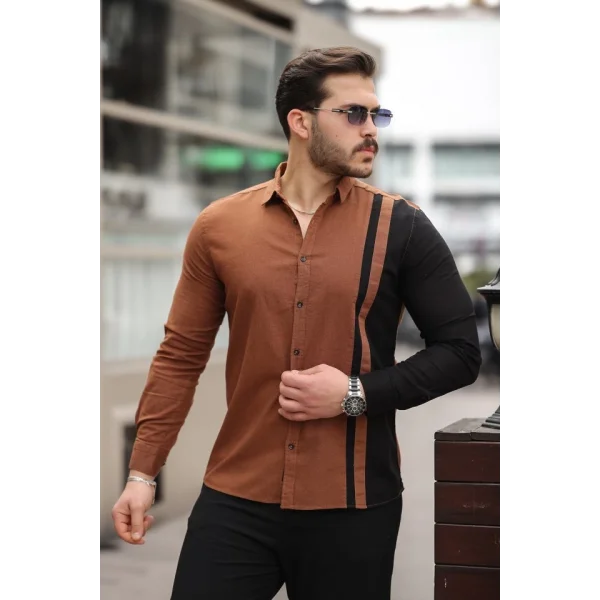 Erkek çizgi Desenli Gömlek