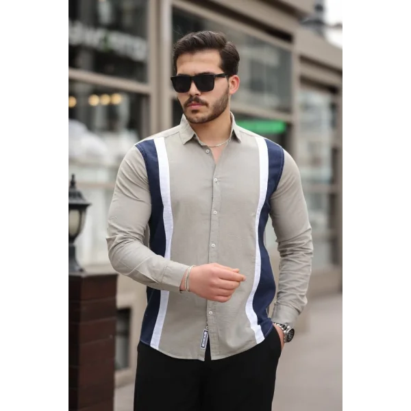 Erkek çizgi Desenli Gömlek