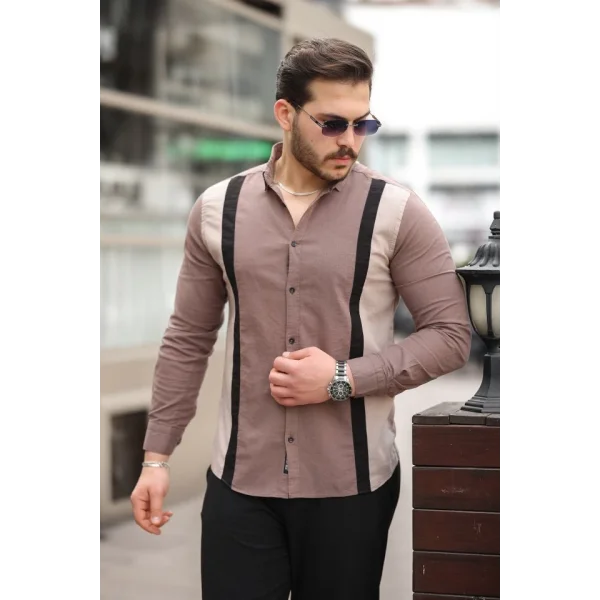 Erkek çizgi Desenli Gömlek