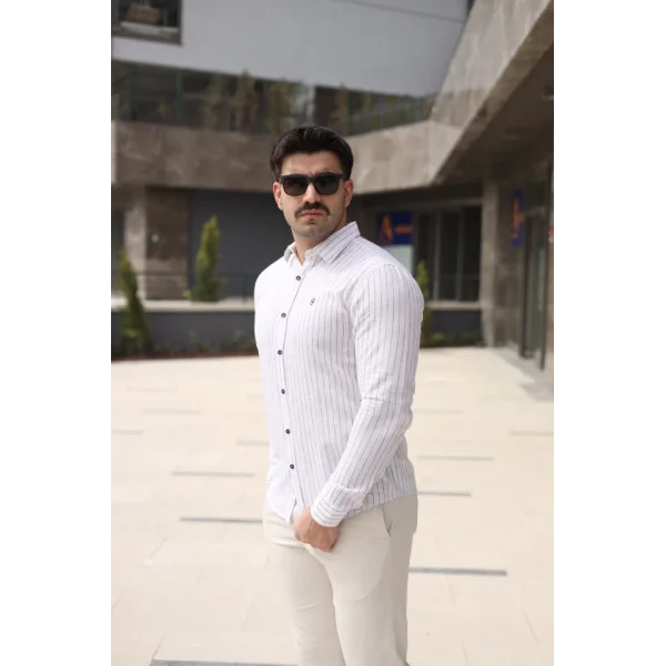 Erkek çizgi Desenli Gömlek