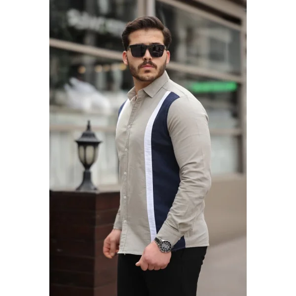 Erkek çizgi Desenli Gömlek