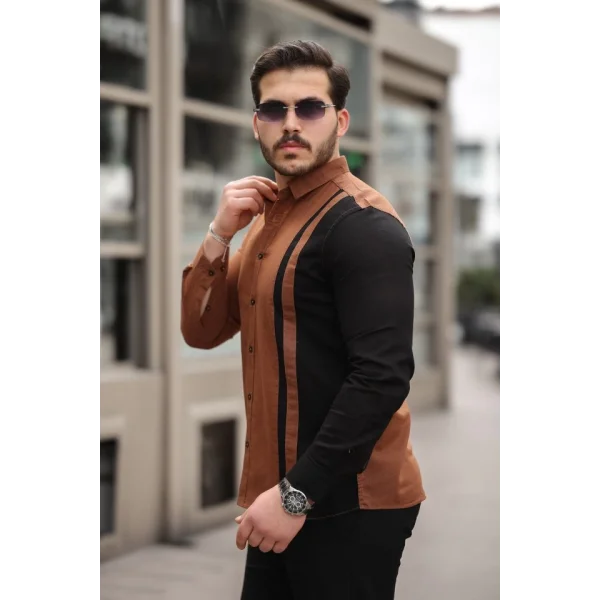 Erkek çizgi Desenli Gömlek