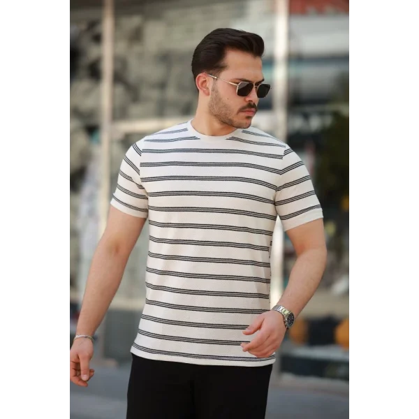 Erkek çizgili Kısa Kollu T-shirt