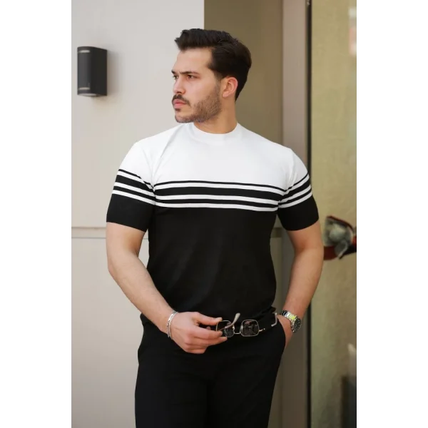 Erkek çizgili Kısa Kollu T-shirt