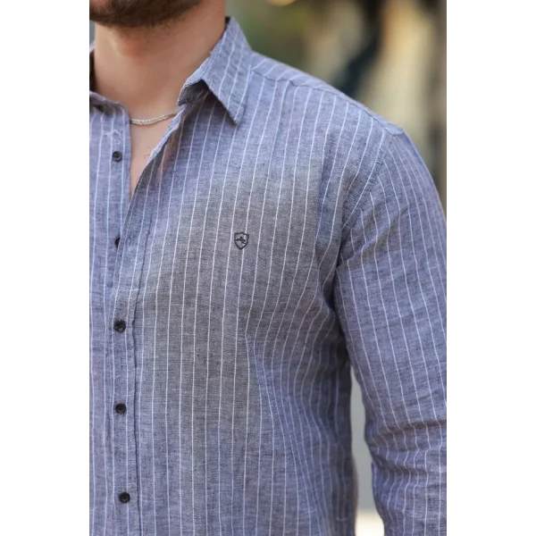 Erkek çizgili Uzun Kollu Gömlek