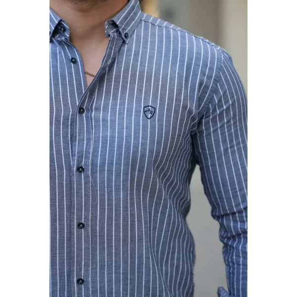 Erkek çizgili Uzun Kollu Gömlek