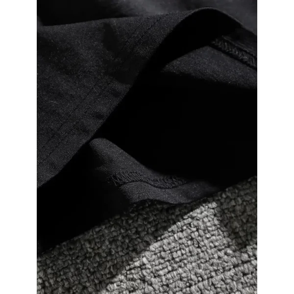 Erkek Dağ Grafikli Tişört, Yaz için Büyük Beden Rahat T-shirt - Siyah