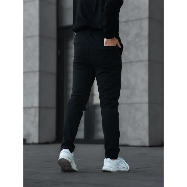 Erkek Diagonel Mikro dokulu Cepli Pantolon - Siyah