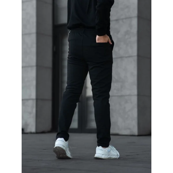 Erkek Diagonel Mikro Dokulu Cepli Pantolon - Siyah