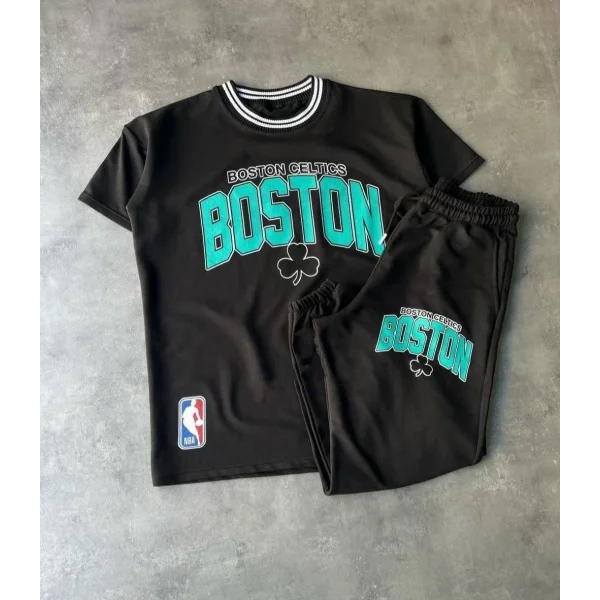 Erkek Dijital Baskılı Alt-Üst Eşofman Takımı - Siyah