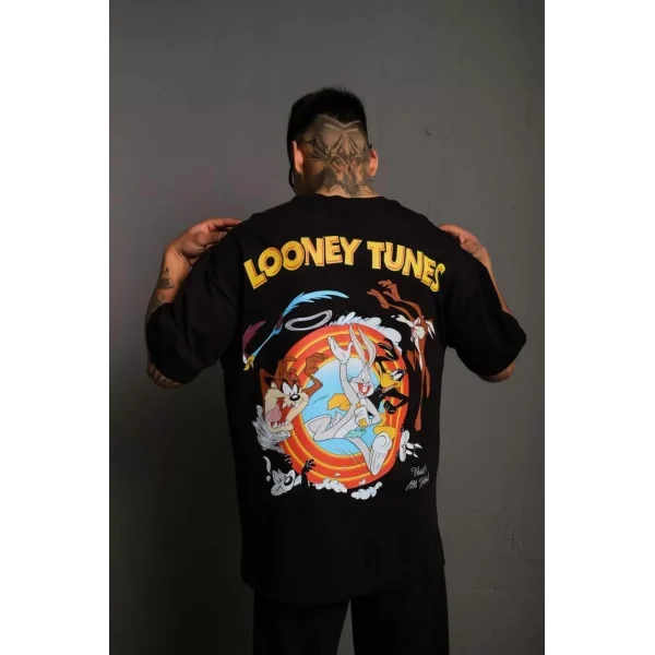 Erkek Dijital Baskılı T-Shirt - Siyah