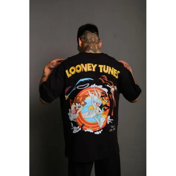 Erkek Dijital Baskılı T-Shirt - Siyah