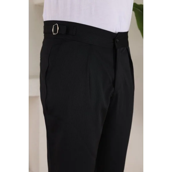 Erkek Duble Paça Yandan Tokalı Cord Desenli Pantolon