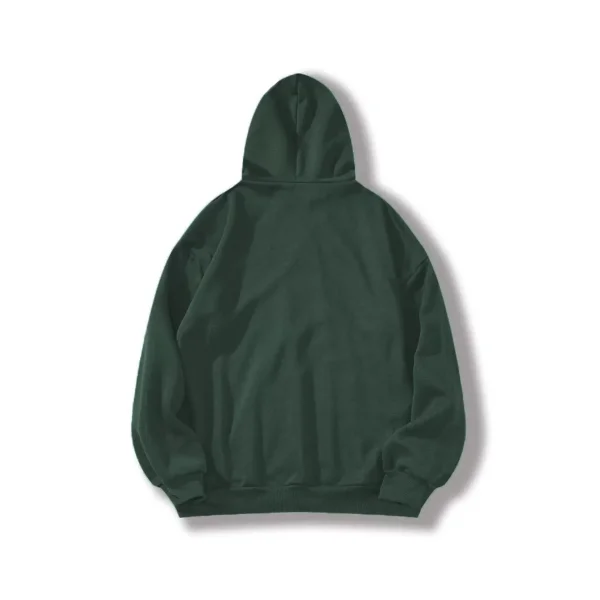 Erkek Düz Kapüşonlu Sweat - Koyu Yeşil