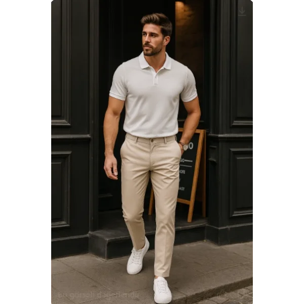Erkek Düz Kesim Bilek Boy Kumaş Pantolon