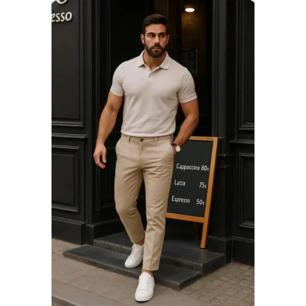 Erkek Düz Kesim Bilek Boy Kumaş Pantolon