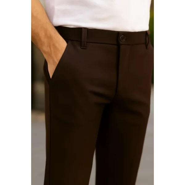 Erkek Düz Kesim Bilek Boy Kumaş Pantolon