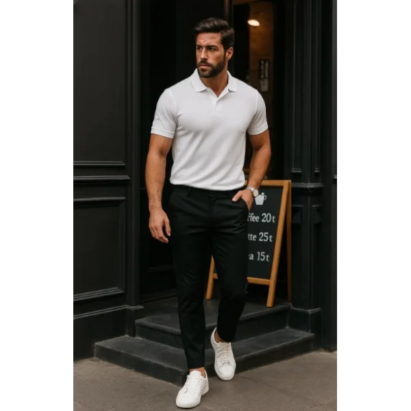 Erkek Düz Kesim Bilek Boy Kumaş Pantolon