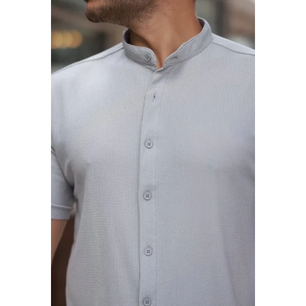 Erkek Hakim Yaka Kısa Kollu Gömlek