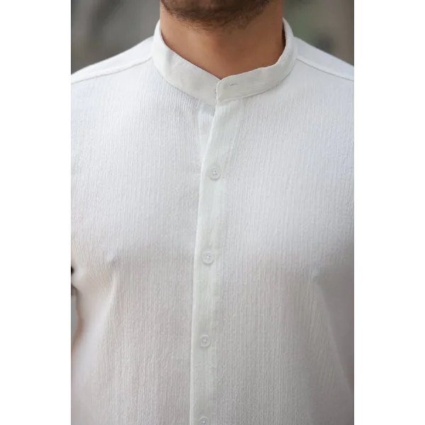 Erkek Hakim Yaka Kısa Kollu Gömlek