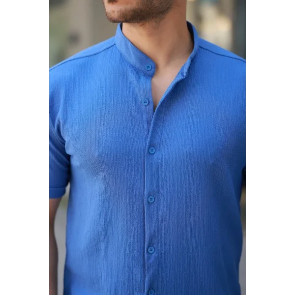 Erkek Hakim Yaka Kısa Kollu Gömlek