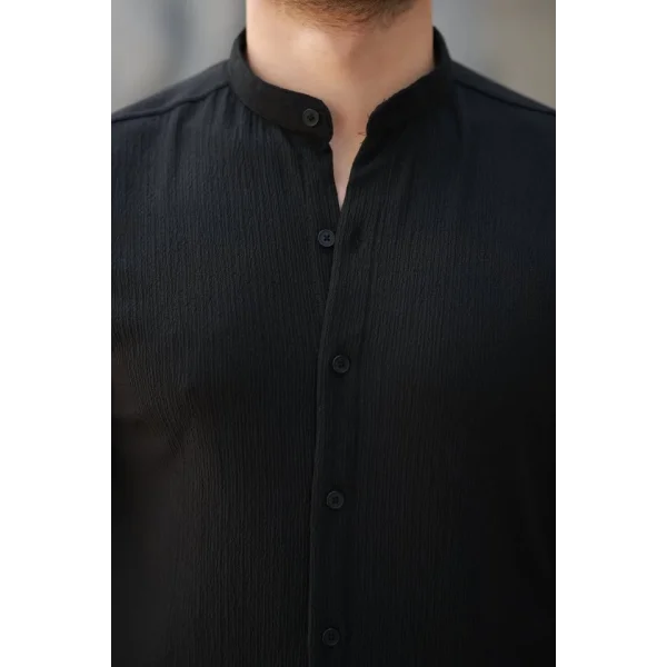 Erkek Hakim Yaka Kısa Kollu Gömlek