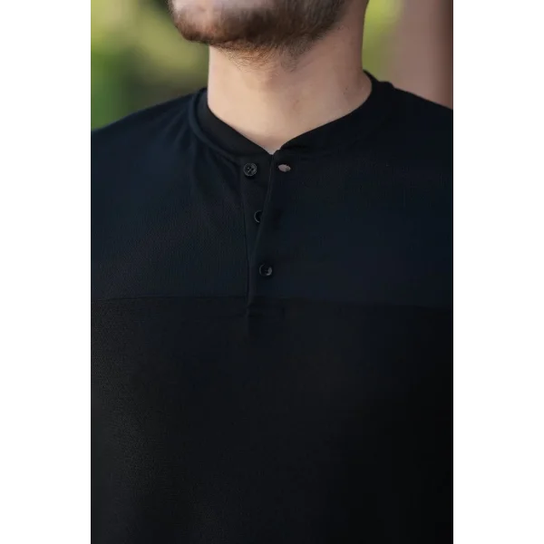 Erkek Hakim Yakalı Kısa Kollu Pamuklu T-shirt