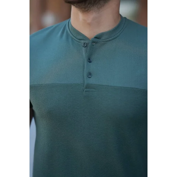 Erkek Hakim Yakalı Kısa Kollu Pamuklu T-shirt