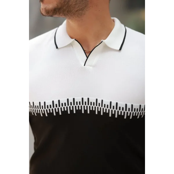 Erkek Hemşire Yaka çift Renk Kısa Kollu Tişört