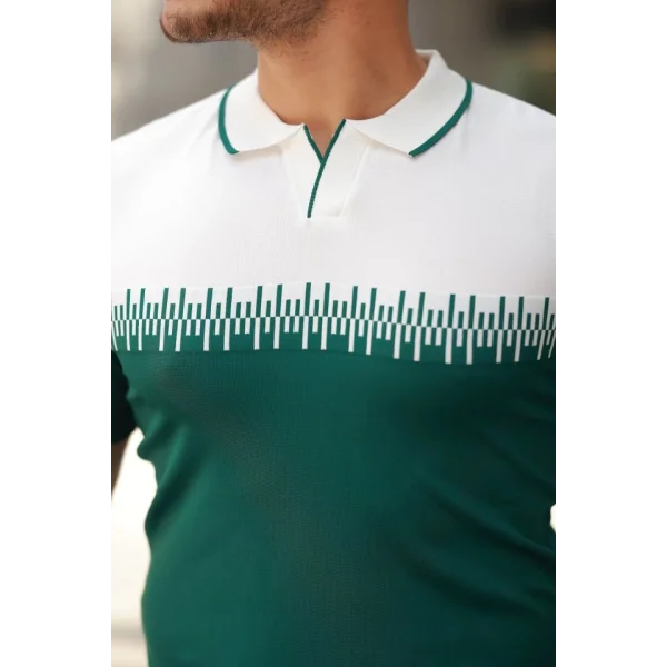 Erkek Hemşire Yaka çift Renk Kısa Kollu Tişört