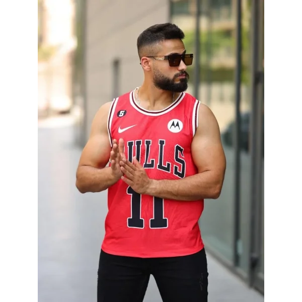 Erkek İki İplik Dijital Baskılı Atlet - Kırmızı