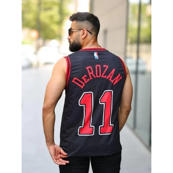 Erkek İki İplik Dijital Baskılı T-shirt - Siyah