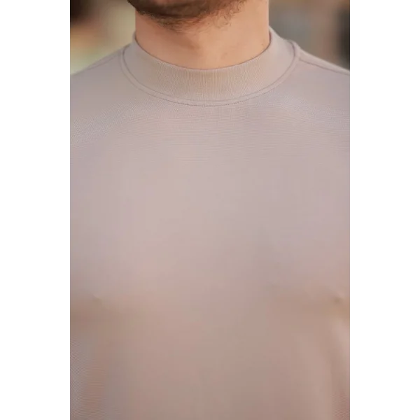 Erkek Ince çizgi Dokulu Kısa Kollu T-shirt