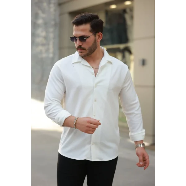 Erkek Kadife Dokulu Uzun Kollu Gömlek