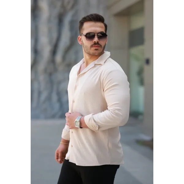 Erkek Kadife Dokulu Uzun Kollu Gömlek