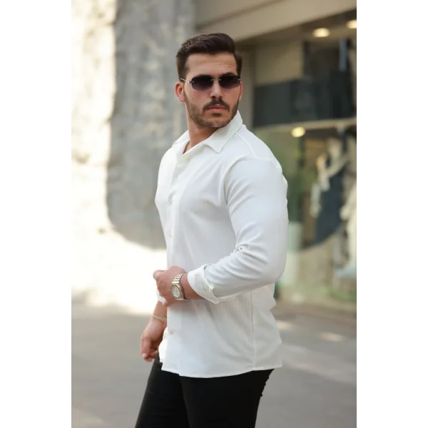 Erkek Kadife Dokulu Uzun Kollu Gömlek