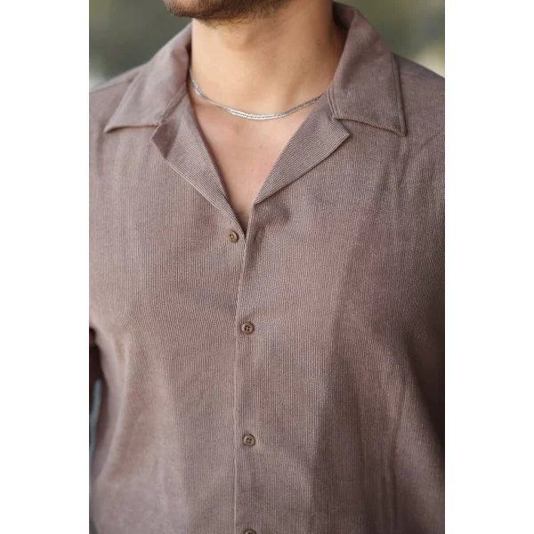 Erkek Kadife Dokulu Uzun Kollu Gömlek