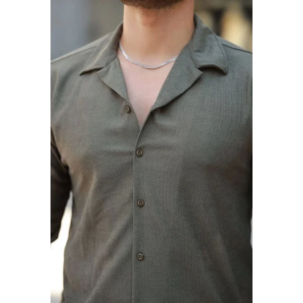 Erkek Kadife Dokulu Uzun Kollu Gömlek